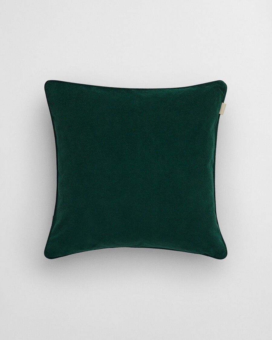 velvet cushion - tartan green