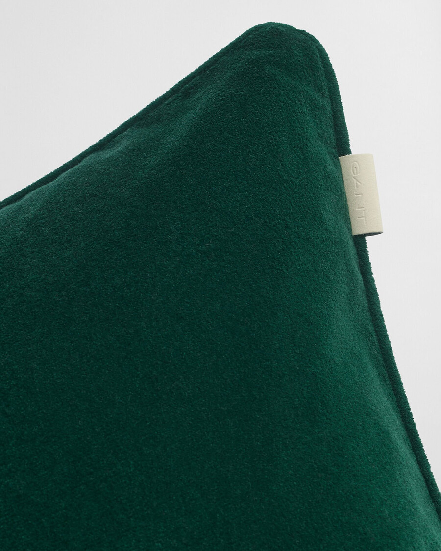 velvet cushion - tartan green