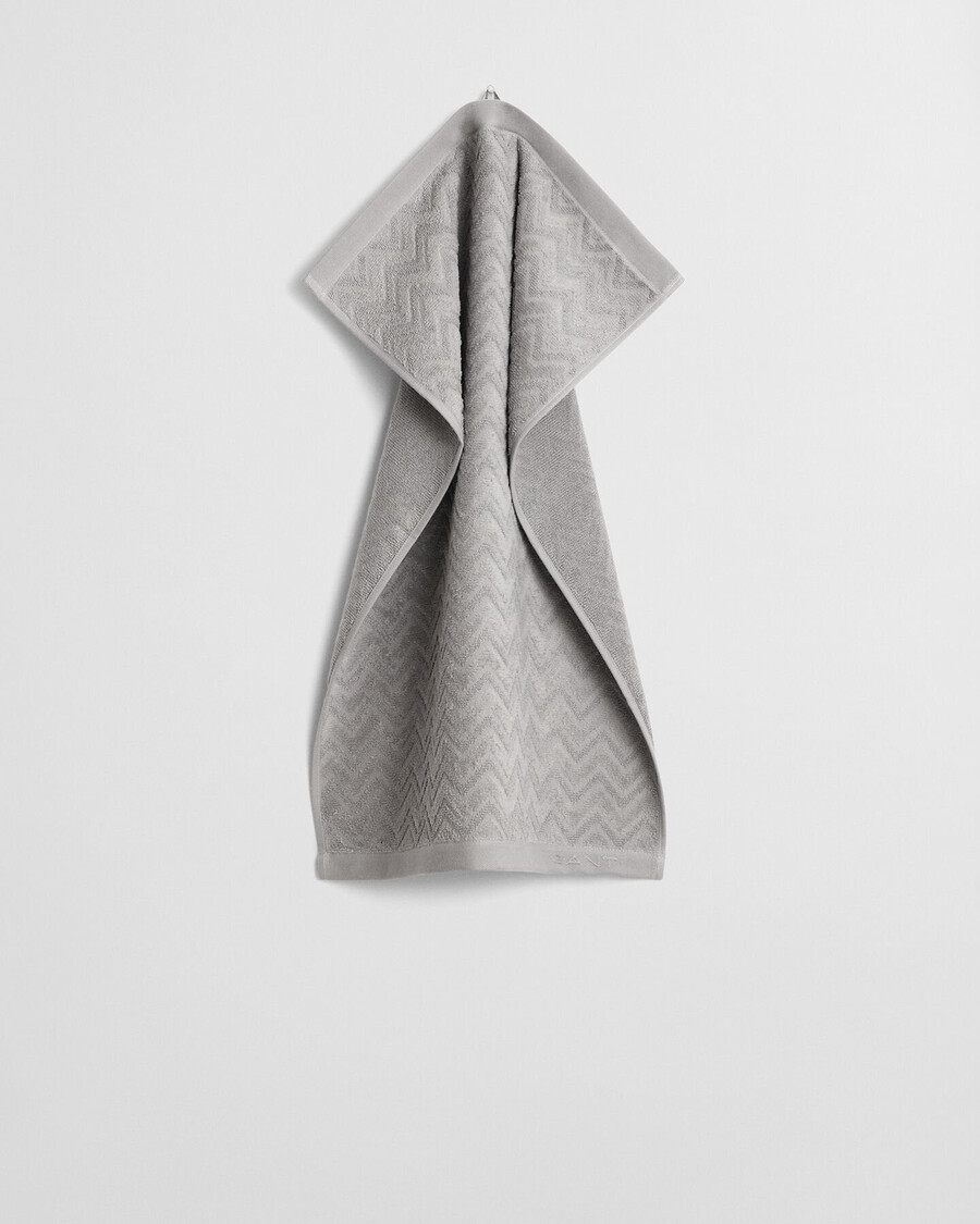 jacquard herringbone towel 50x70 - concrete grey