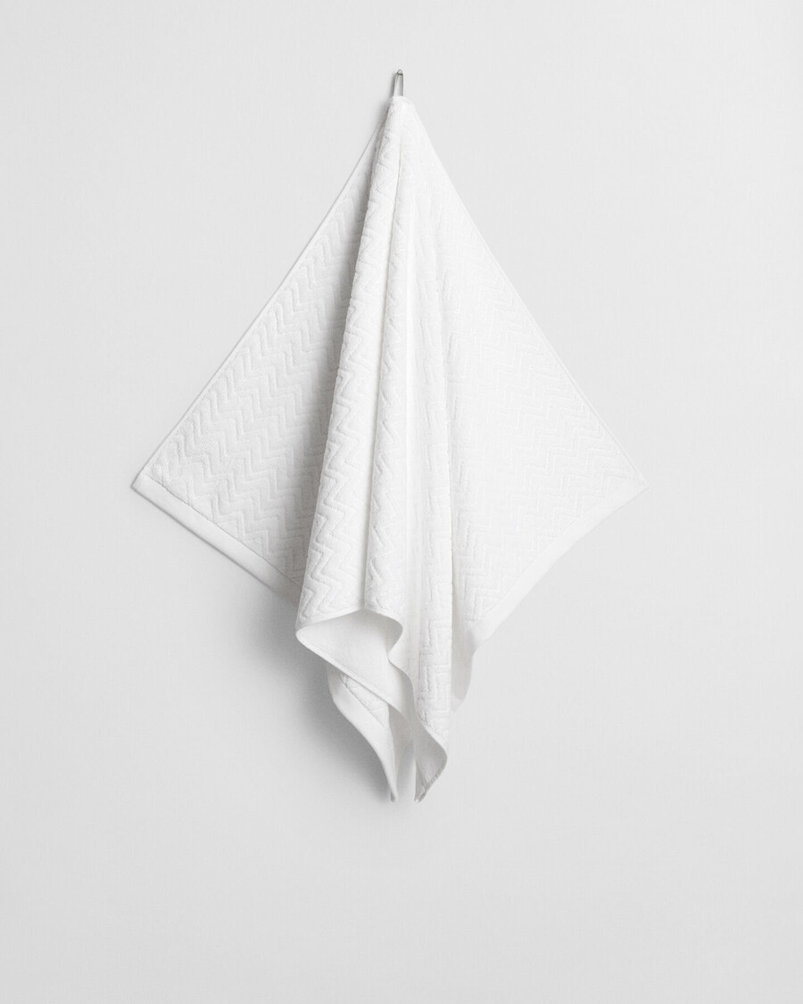 jacquard herringbone towel 70x140 - white