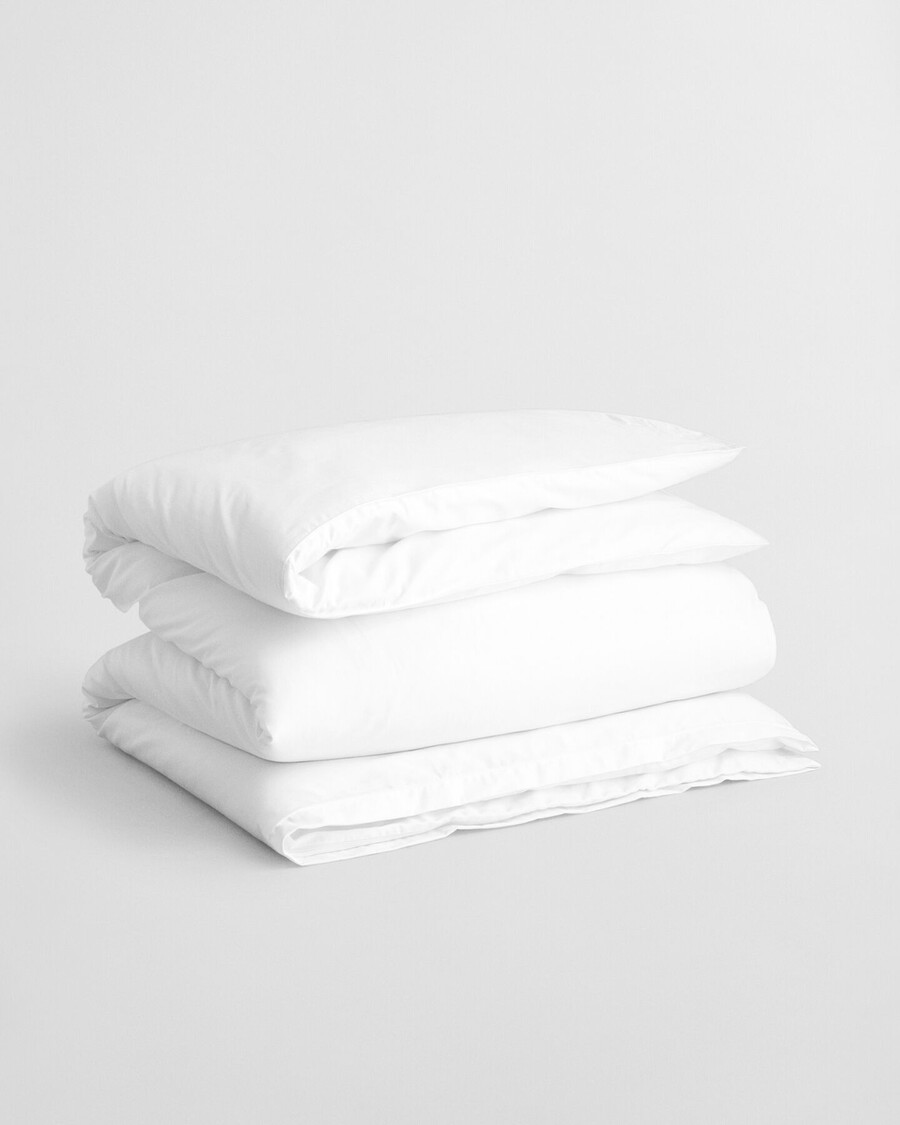 sateen double duvet - white