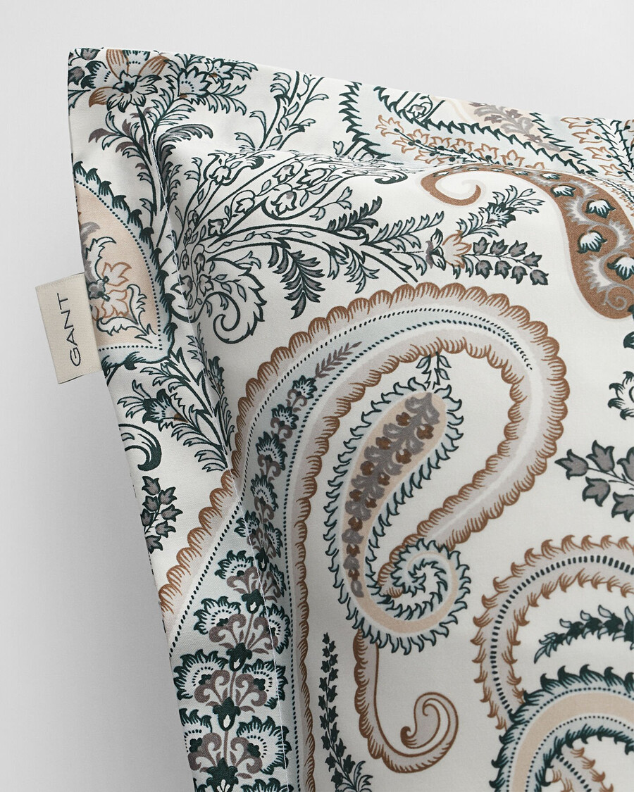 key west paisley pillowcase - tartan green