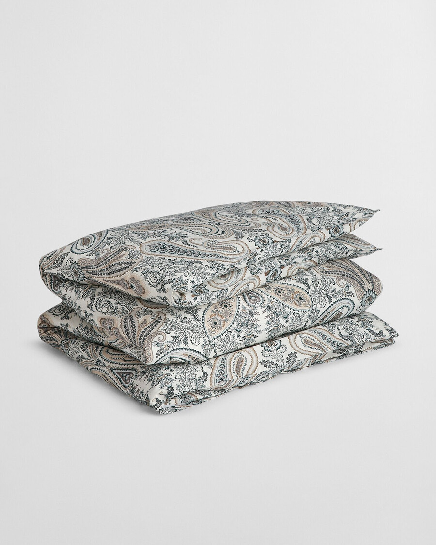 key west paisley double duvet - tartan green