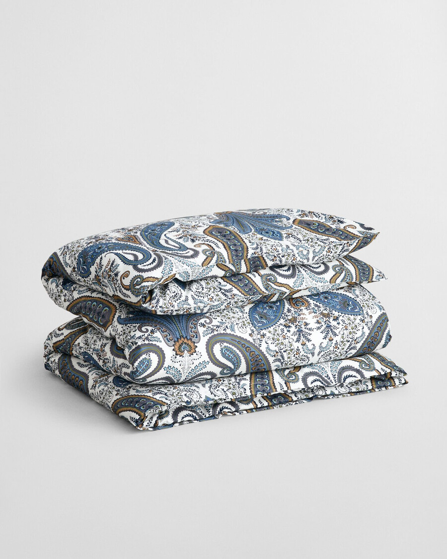key west paisley double duvet - sateen blue