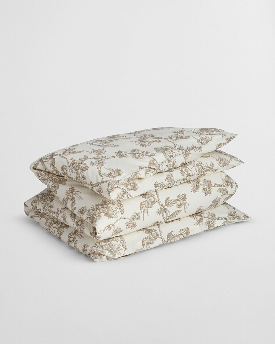 tree print single duvet - taupe beige
