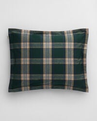 holiday flannel pillowcase - tartan green