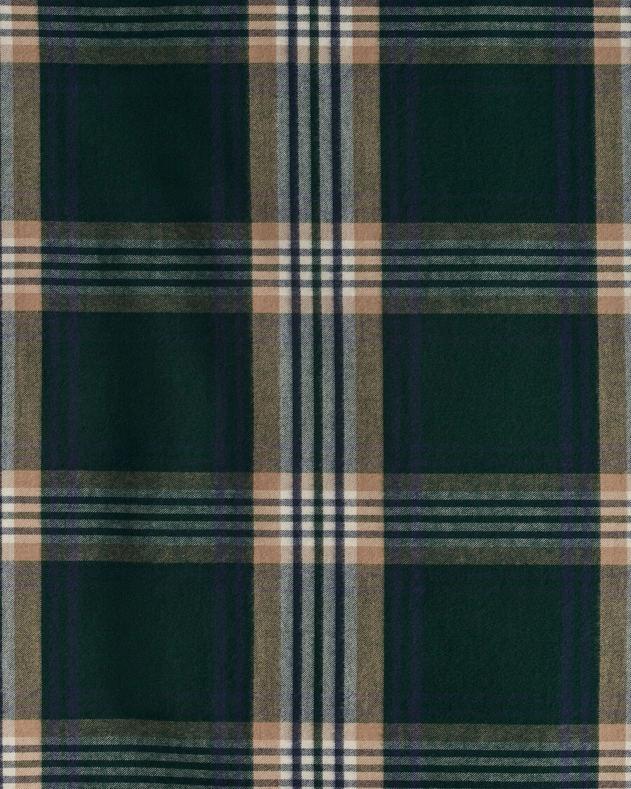 holiday flannel double duvet - tartan green