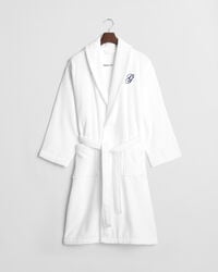 embroidered robe - white