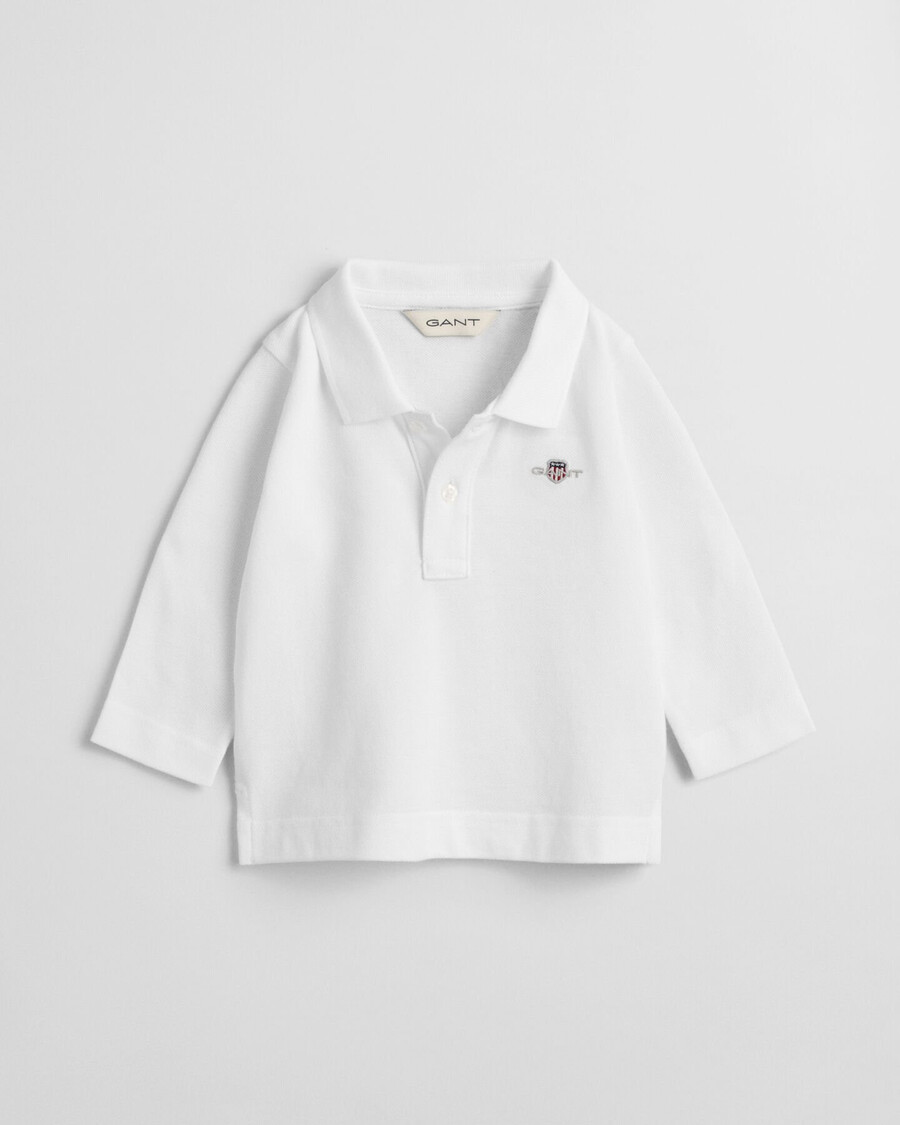 baby shield piqué rugger - white