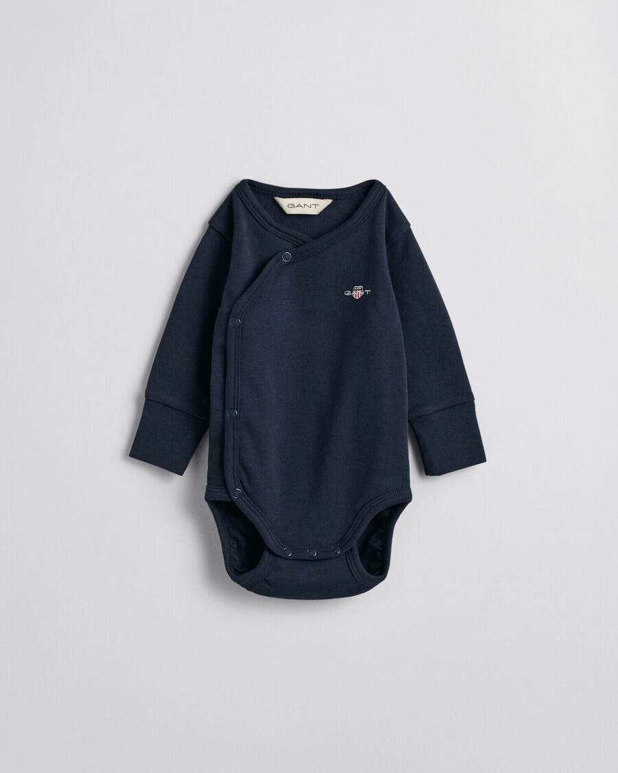 baby shield long sleeve bodysuit - evening blue