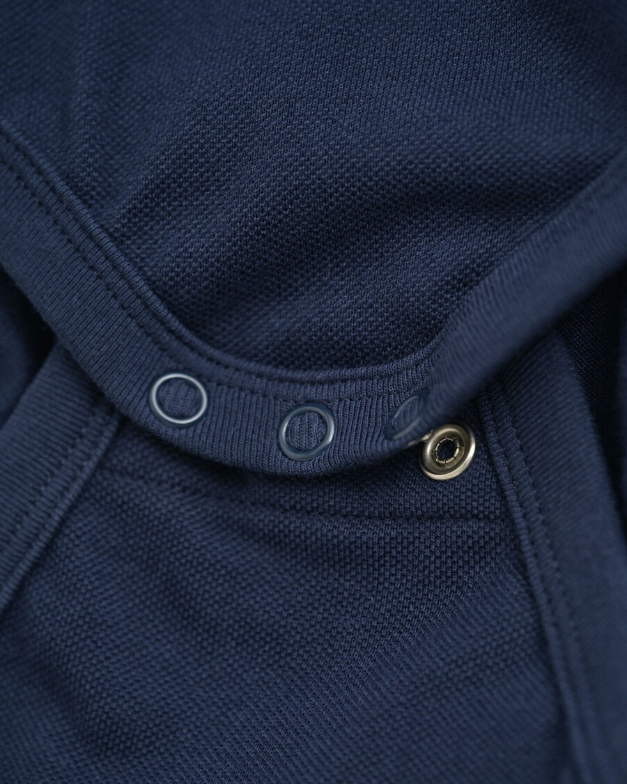 baby shield piqué long sleeve bodysuit - marine