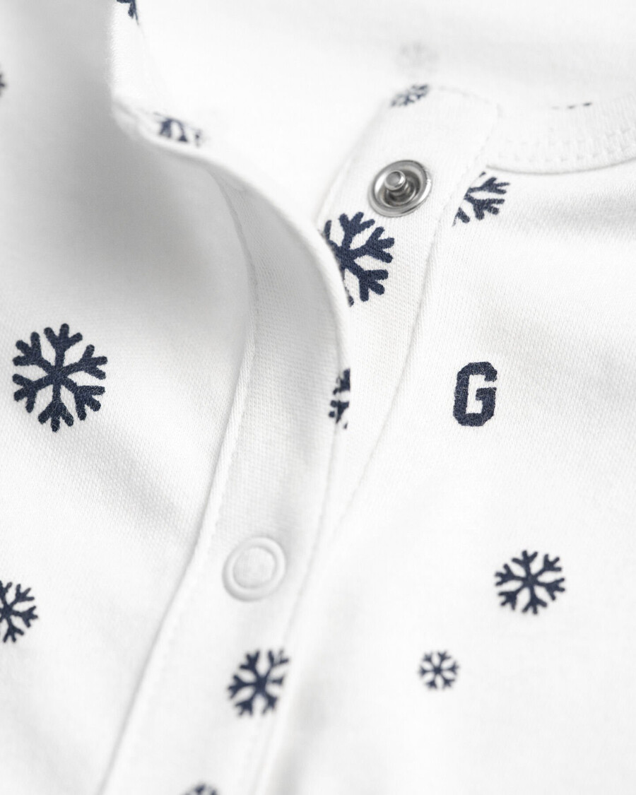 baby snowflake g print pajamas - evening blue