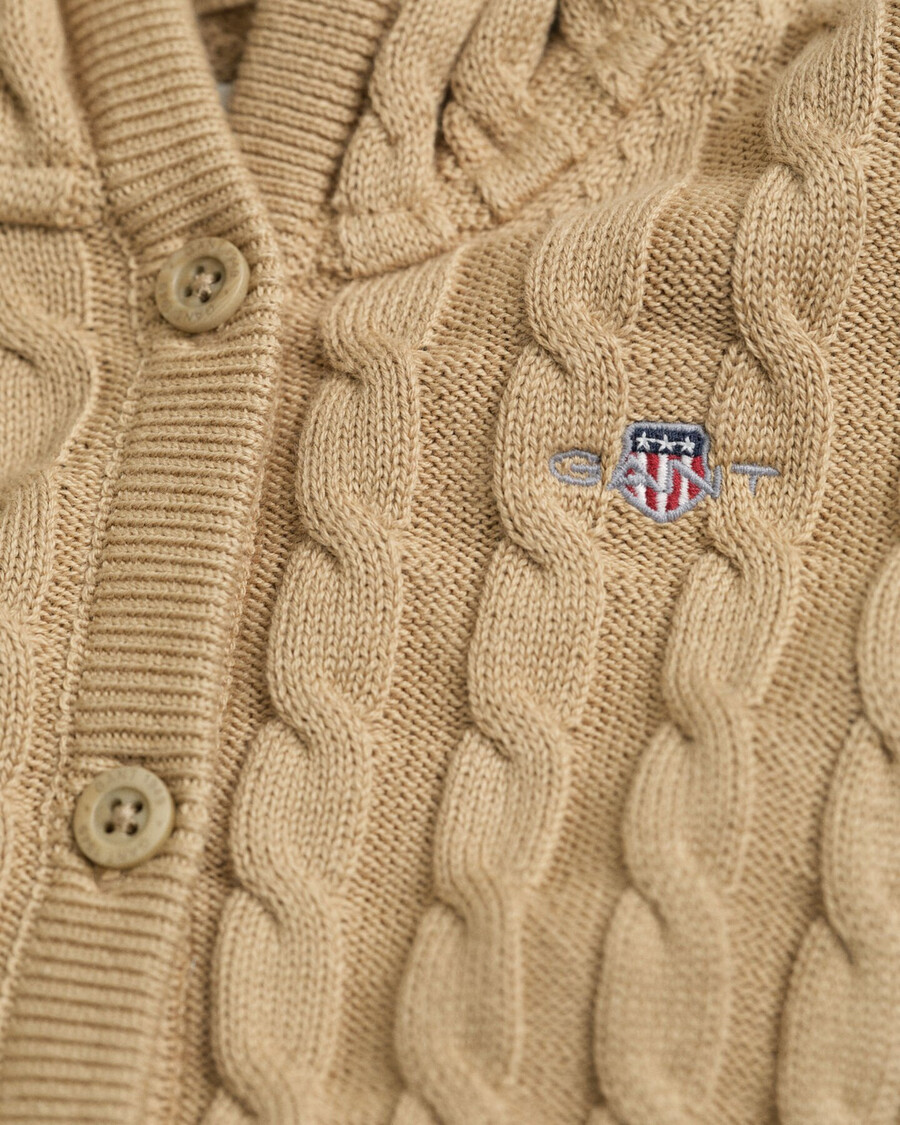 baby cotton cable knit cardigan - dark khaki