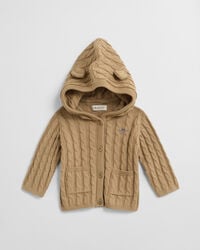 baby cotton cable knit cardigan - dark khaki
