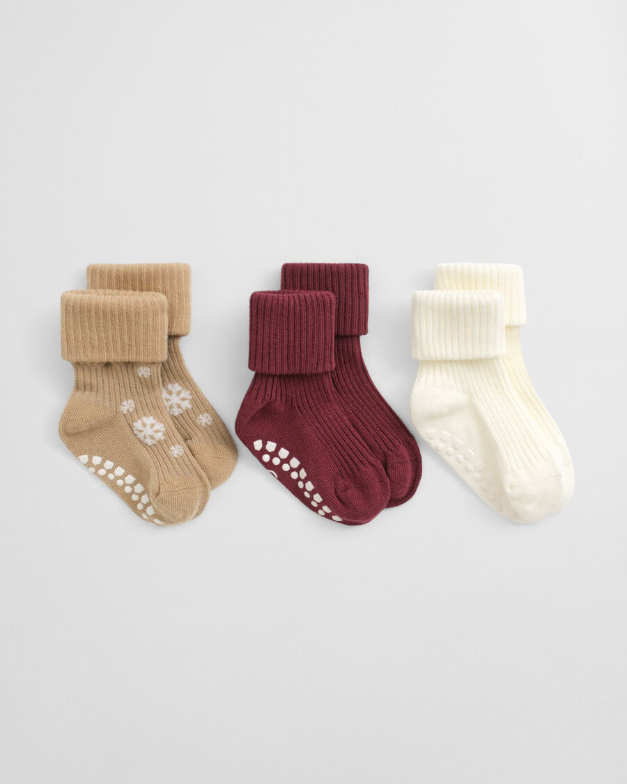 baby 3pack snowflake socks - multicolor