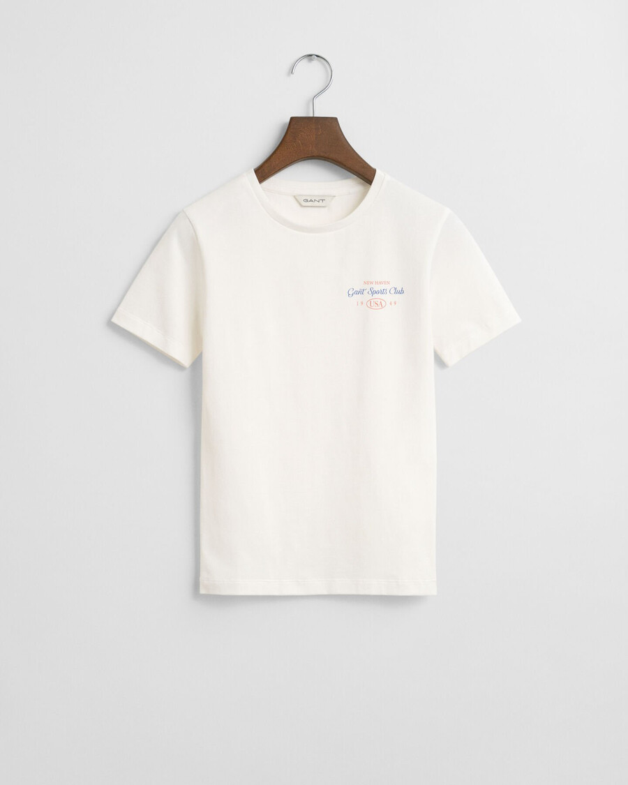 teen girls sports club graphic tshirt - eggshell
