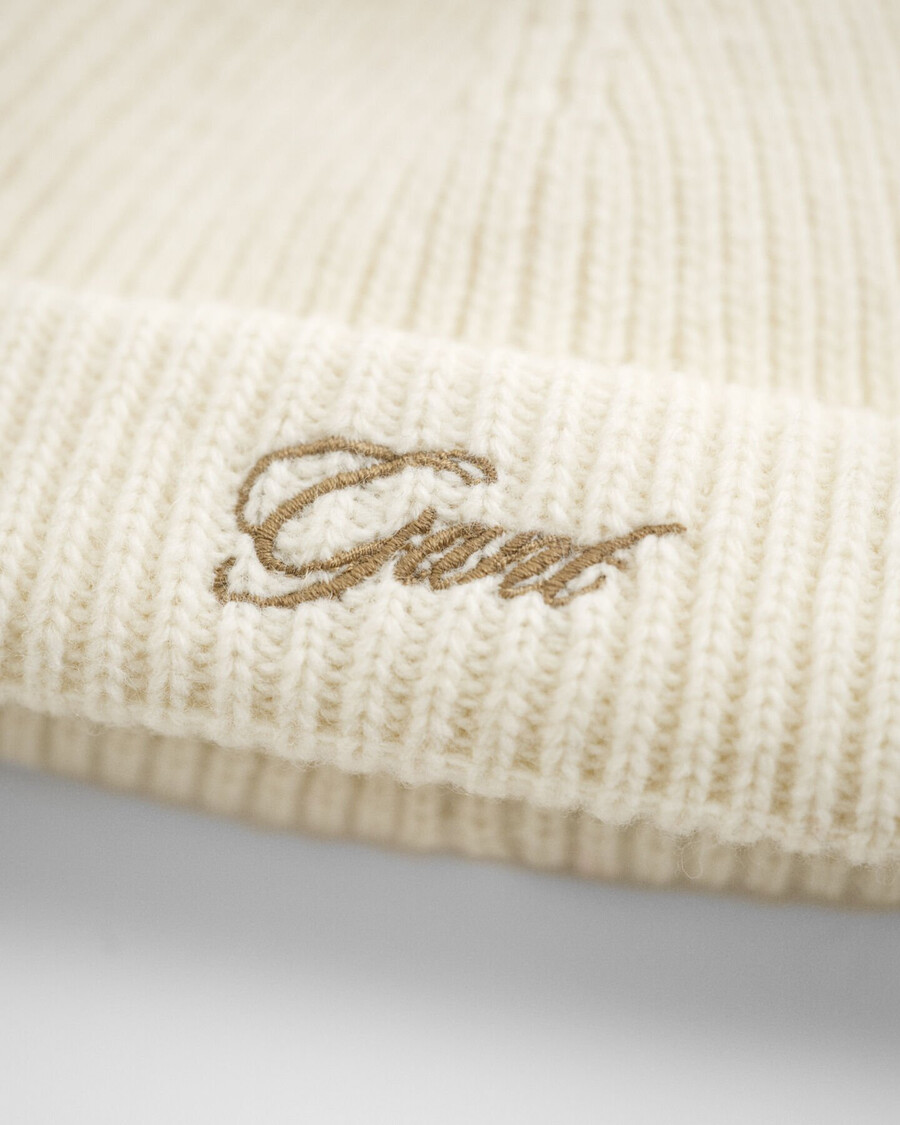 baby ear flaps pom pom beanie - cream