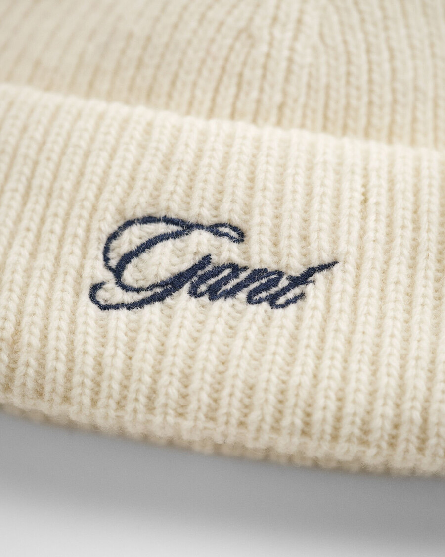 girls pom pom beanie - cream