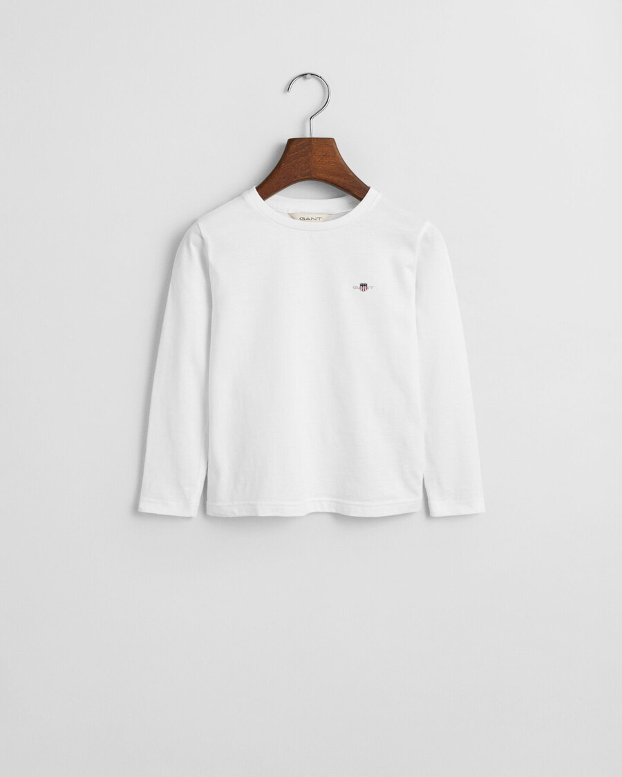 kids shield long sleeve tshirt - white