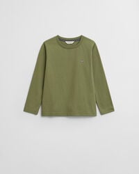 kids shield long sleeve tshirt - olive green