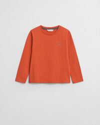 kids shield long sleeve tshirt - deep orange