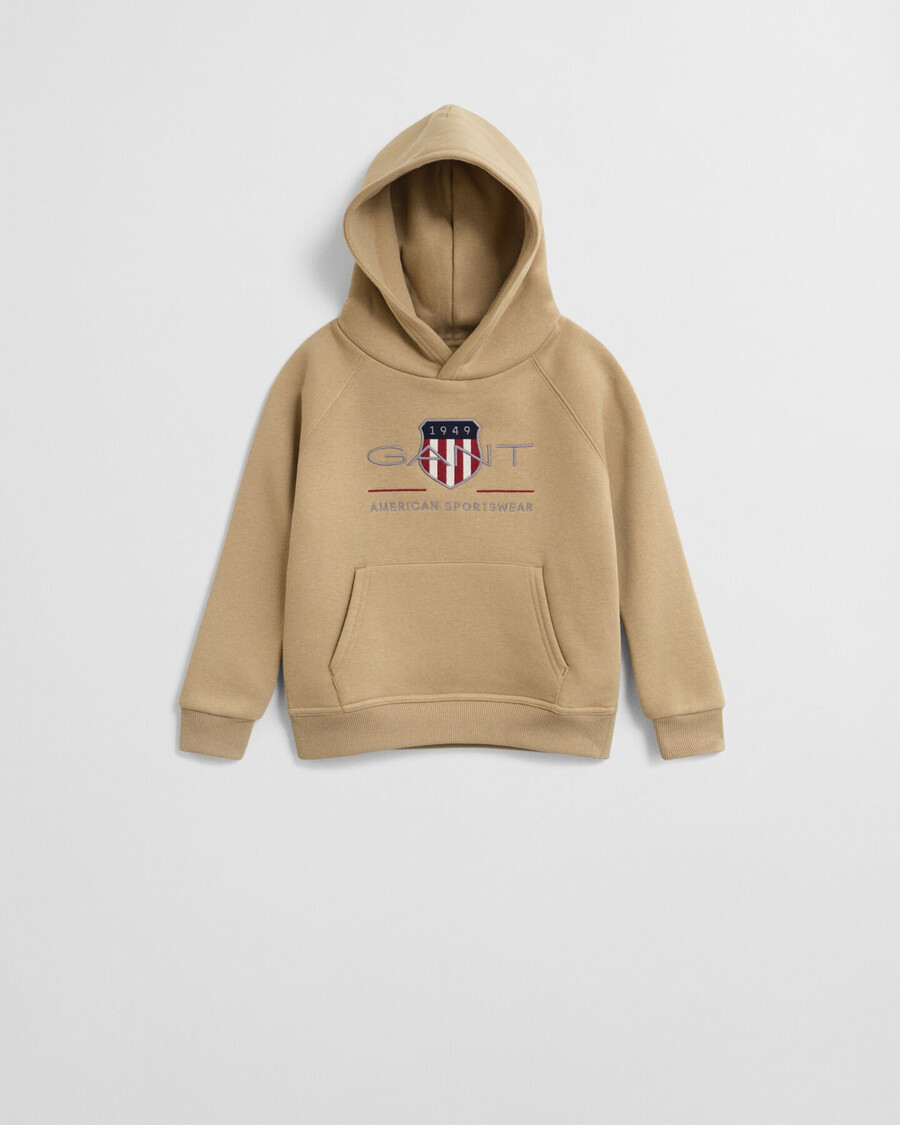 kids archive shield hoodie - dark khaki