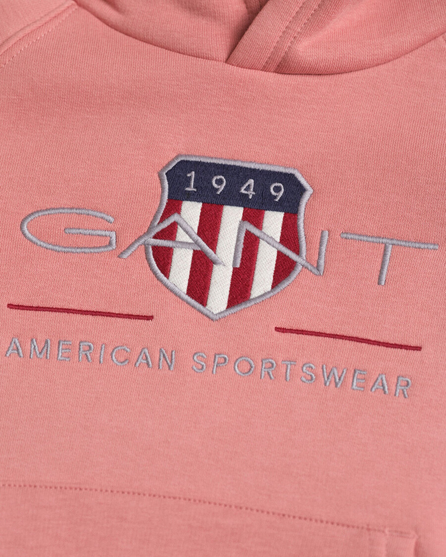 kids archive shield hoodie - faded brick
