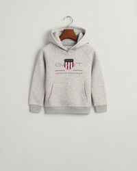 kids archive shield hoodie - light grey melange
