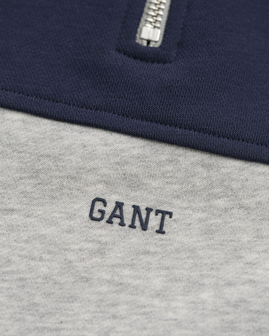 kids color blocked halfzip sweatshirt - light grey melange