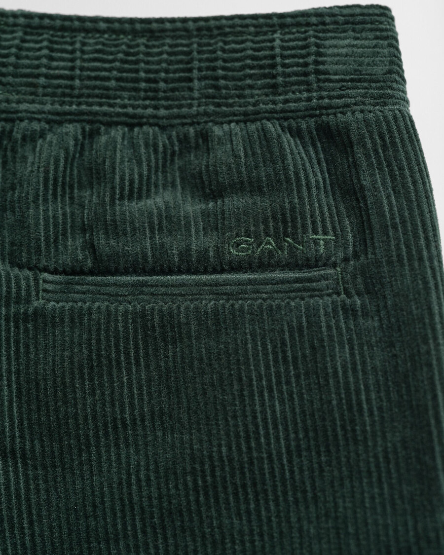 kids corduroy pullon pants - tartan green