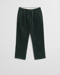 kids corduroy pullon pants - tartan green