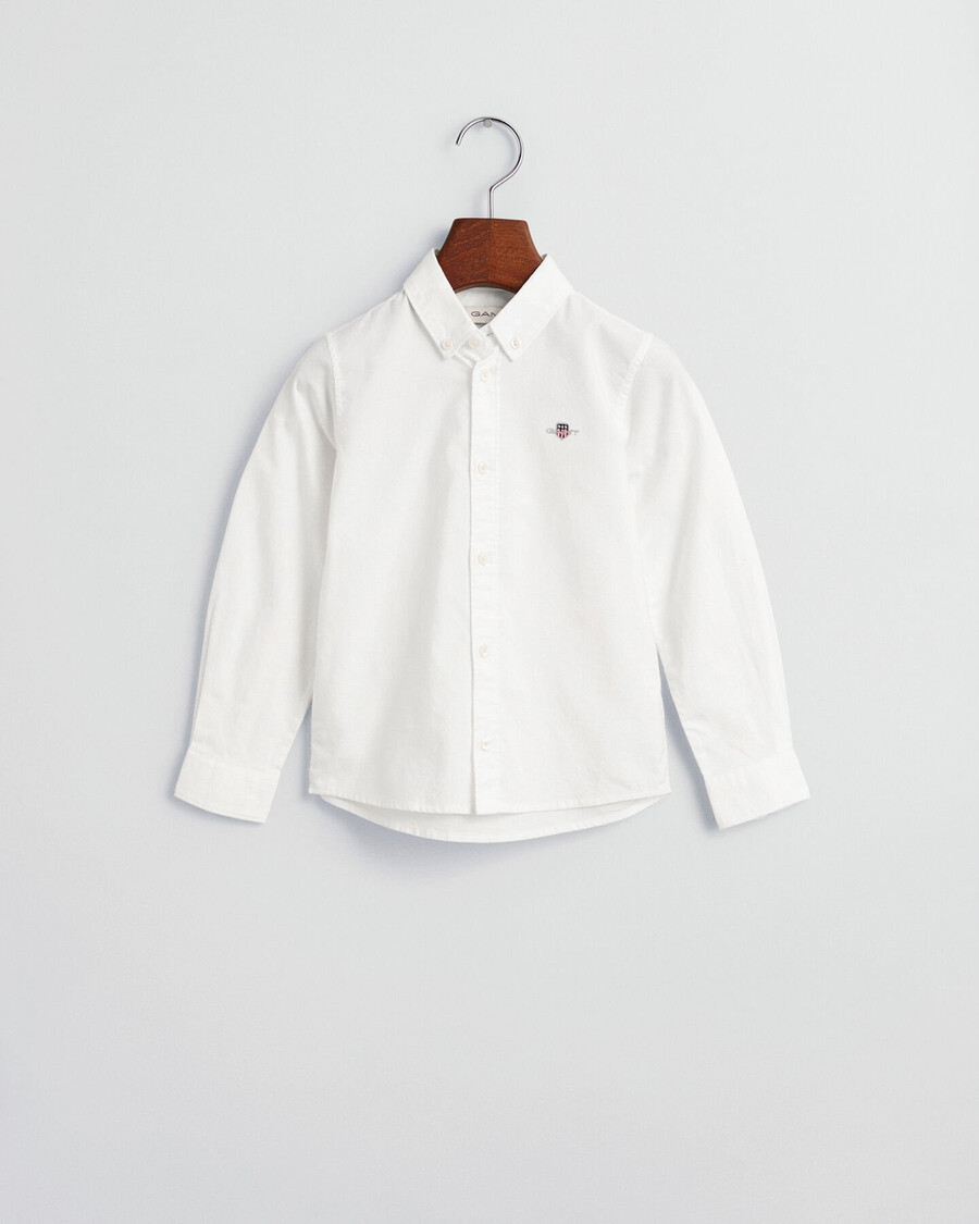 kids shield oxford shirt - white