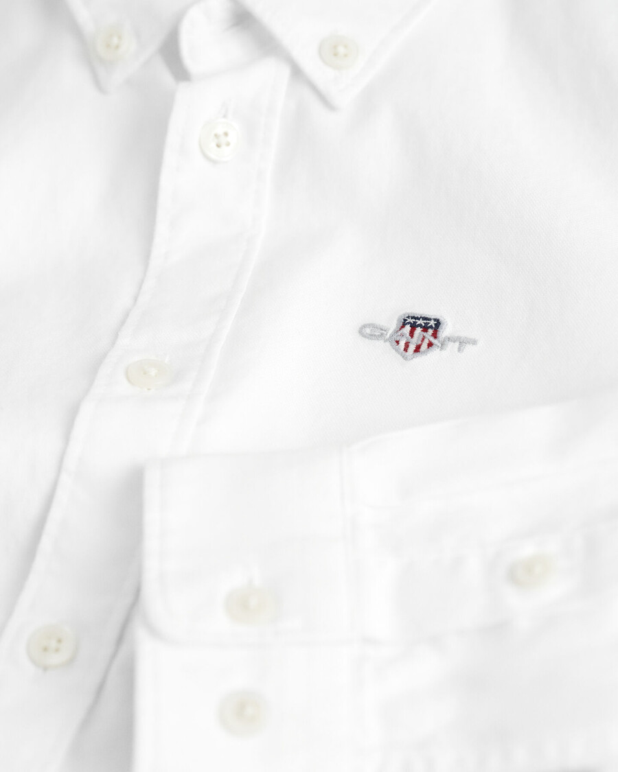 kids shield oxford shirt - white