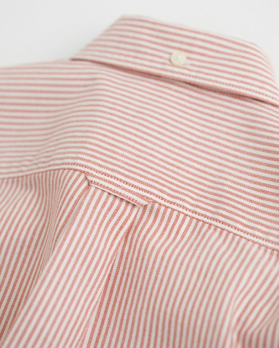 kids shield striped oxford shirt - deep orange