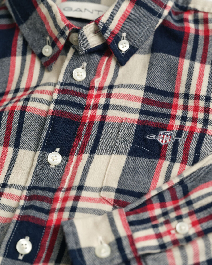 kids checked flannel shirt - ruby red