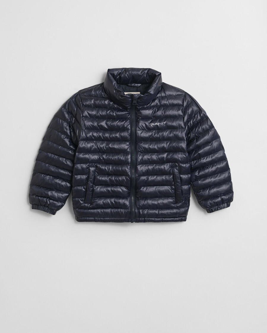 kids shiny lightweight padded down jacket - evening blue