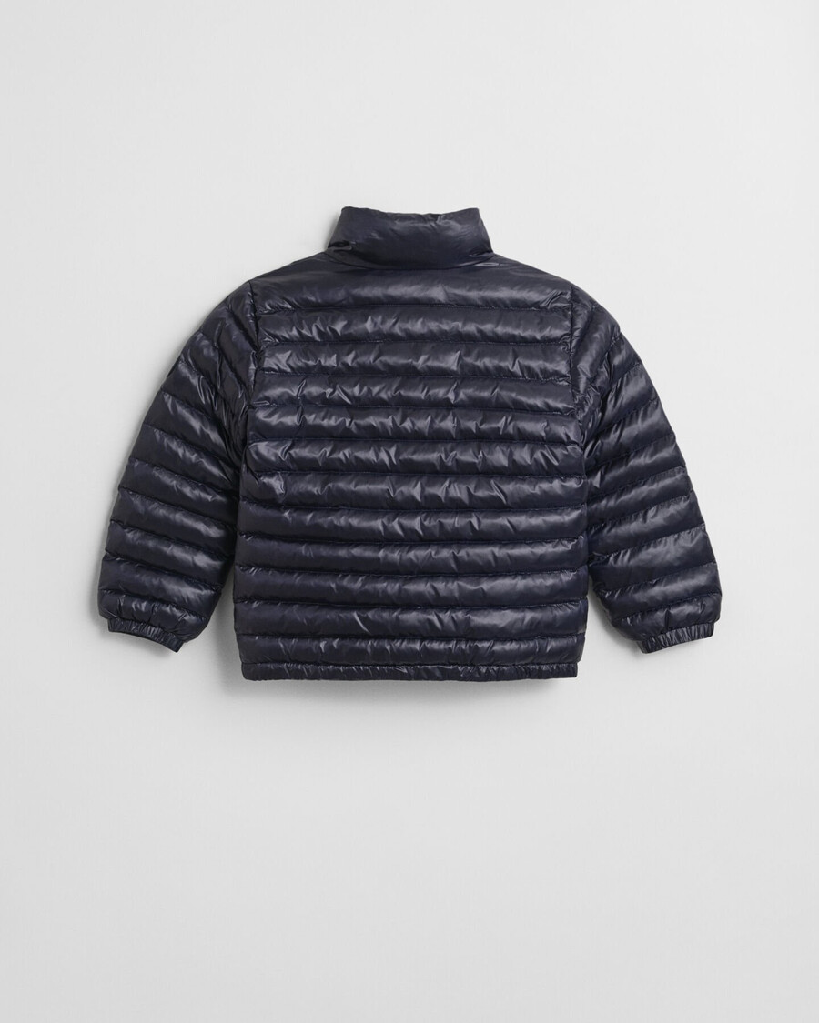 kids shiny lightweight padded down jacket - evening blue