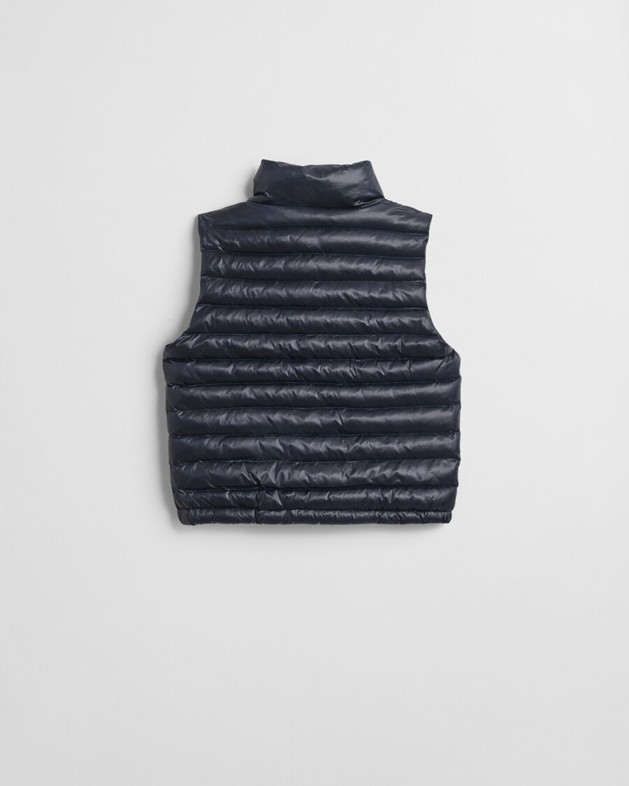 kids shiny lightweight padded down vest - evening blue