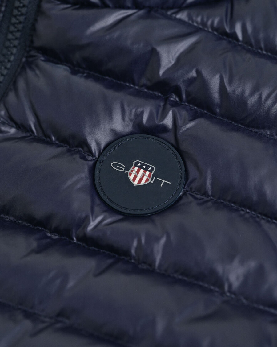 kids shiny lightweight padded down vest - evening blue