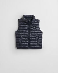 kids shiny lightweight padded down vest - evening blue