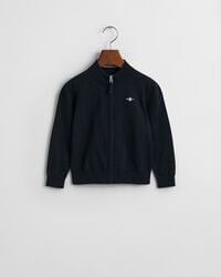 kids shield cotton zip cardigan - evening blue