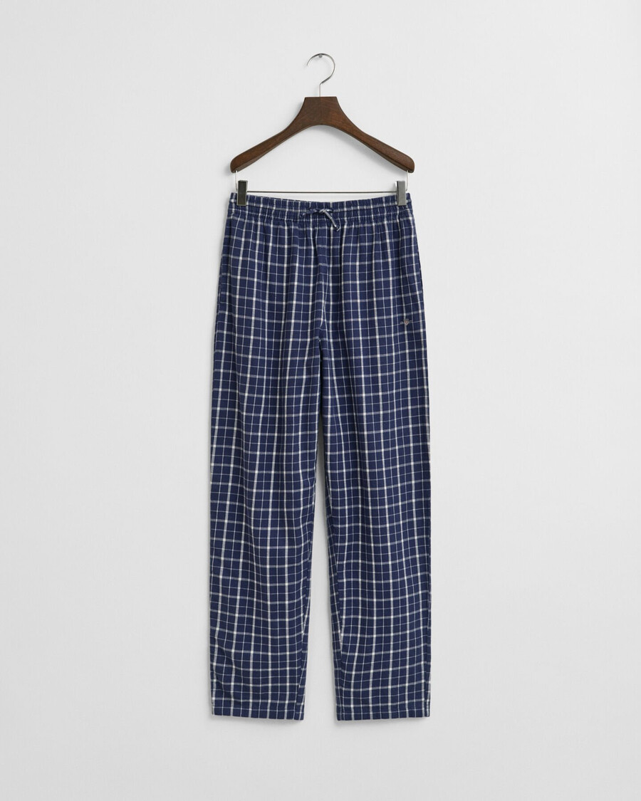 teens checked flannel pajama pants - persian blue