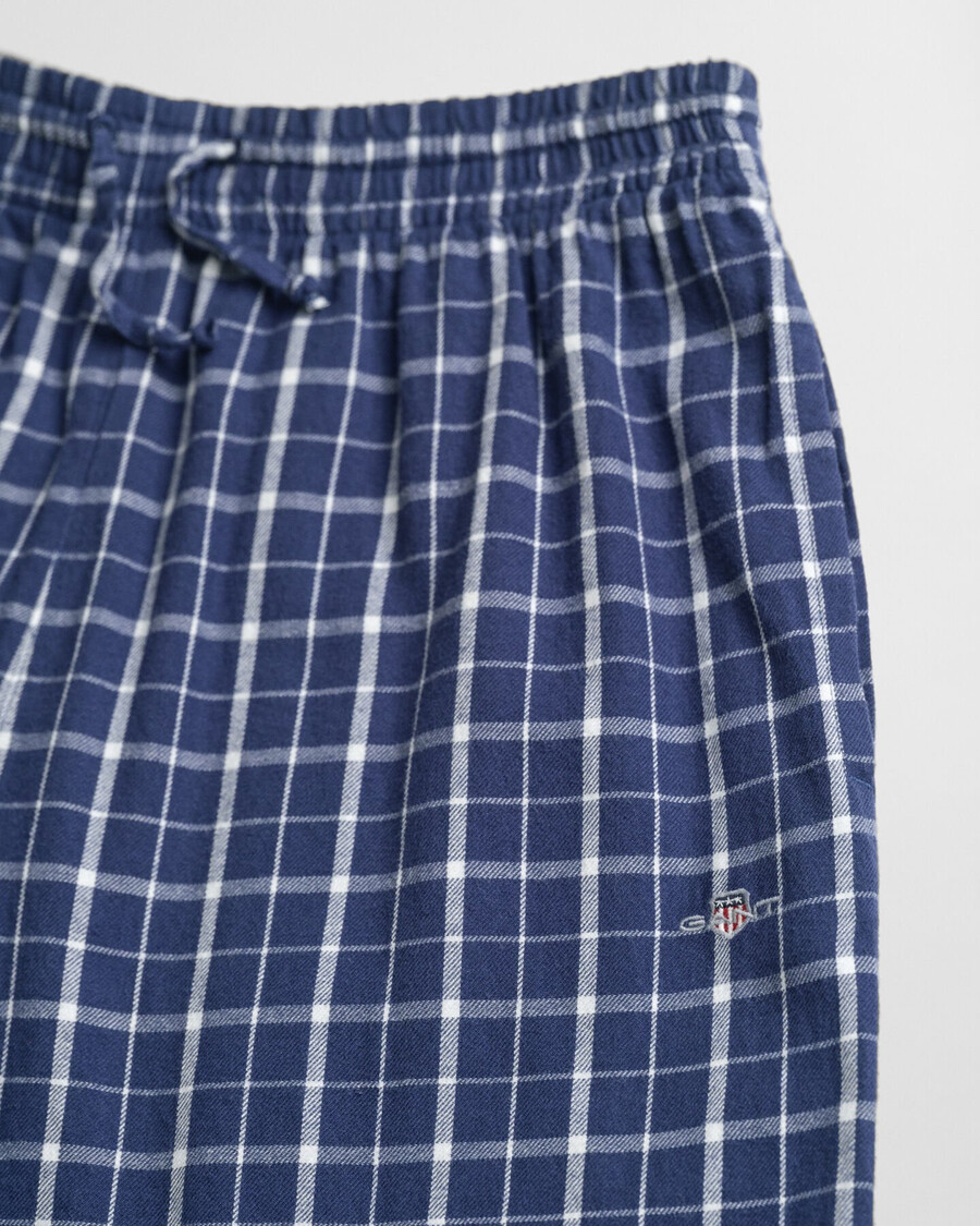 teens checked flannel pajama pants - persian blue
