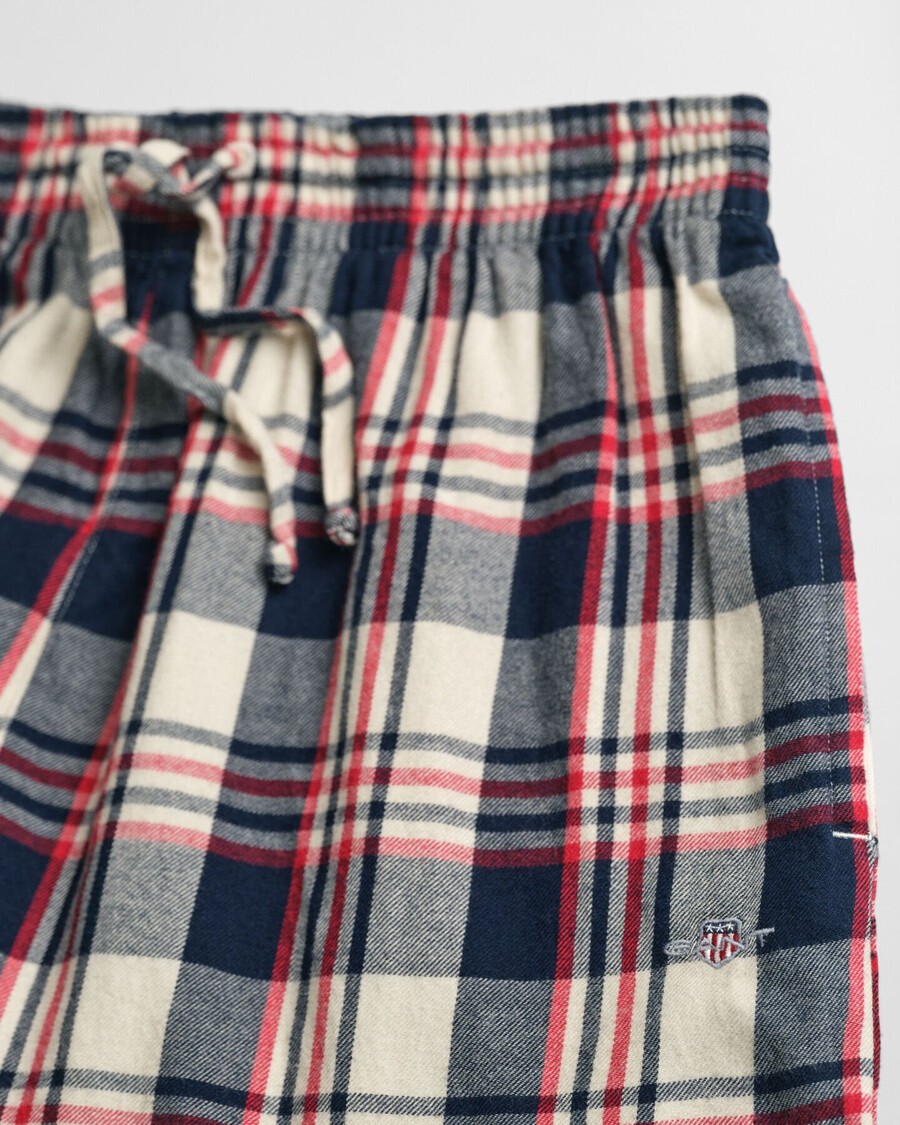 teens checked flannel pajama pants - ruby red