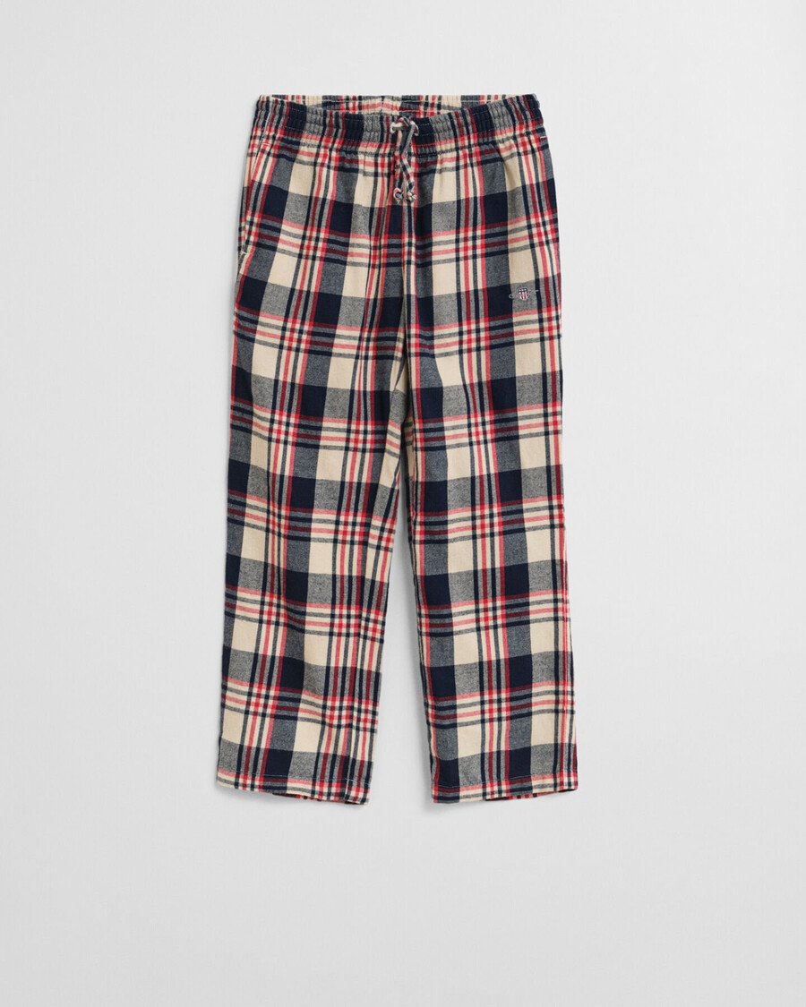 kids checked flannel pajama pants - ruby red
