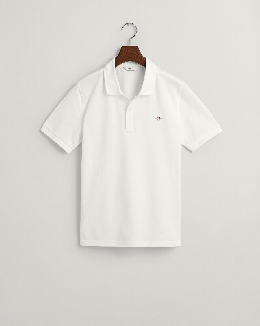 teens shield piqué polo shirt - white
