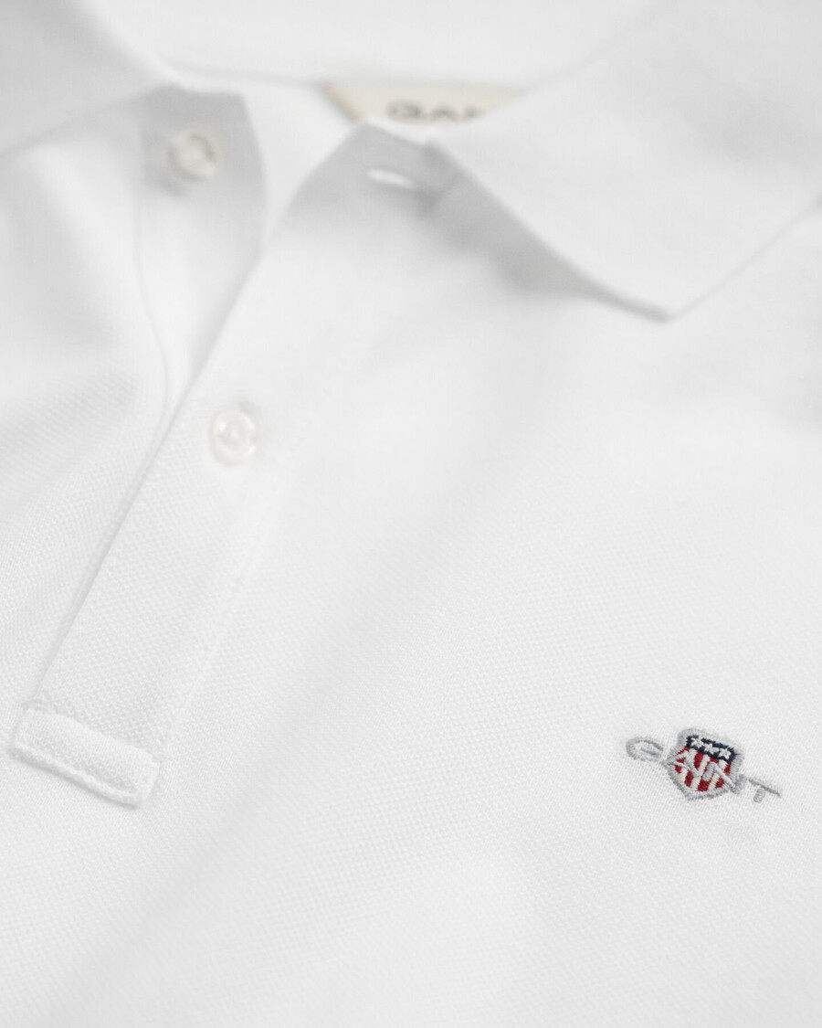 teens shield piqué polo shirt - white