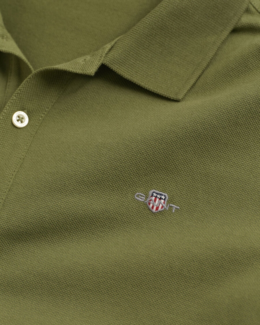 teens shield piqué polo shirt - olive green