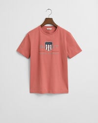 teens archive shield tshirt - faded brick