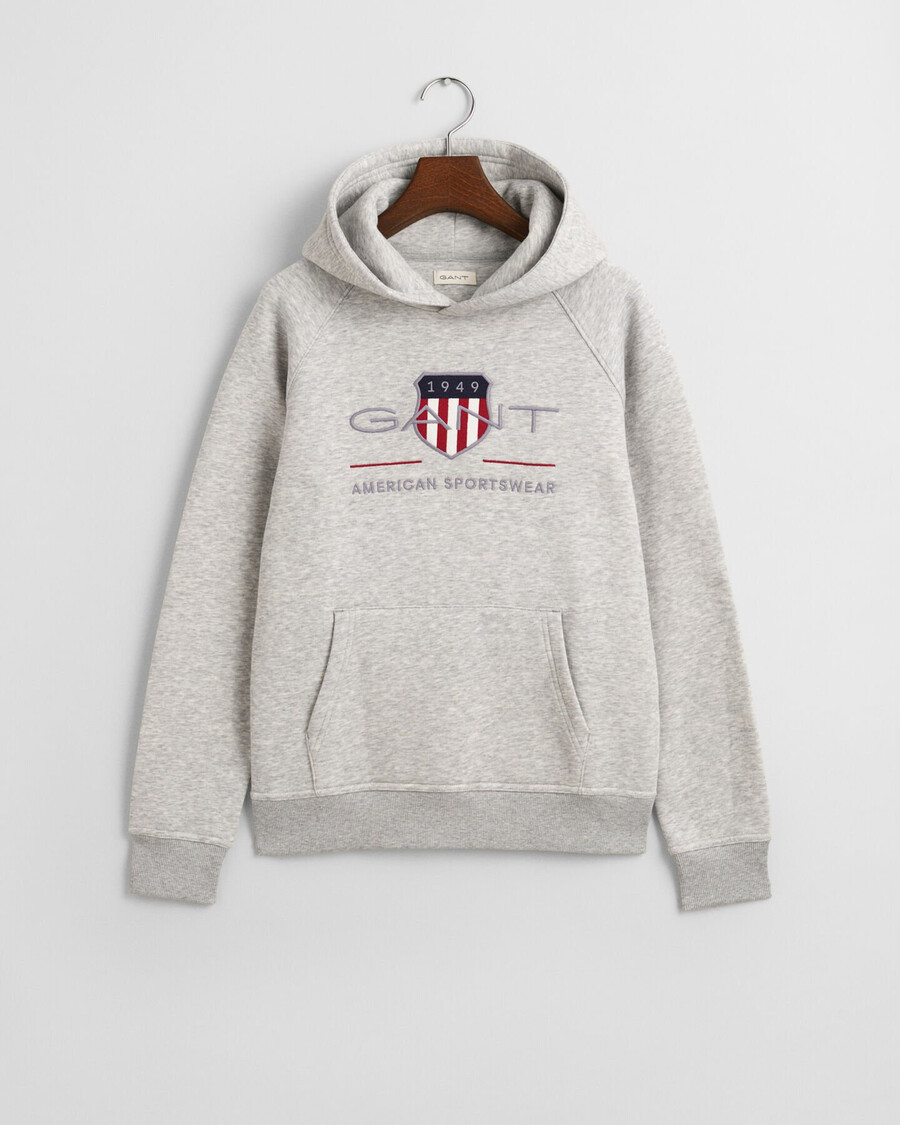 teens archive shield hoodie - light grey melange